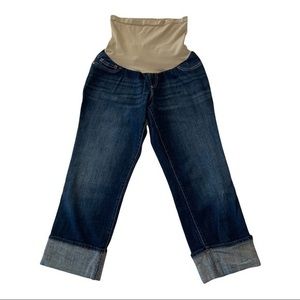 Maternity Jean Capri, Indigo Blue, Sz Large (12-14), Excellent Condition